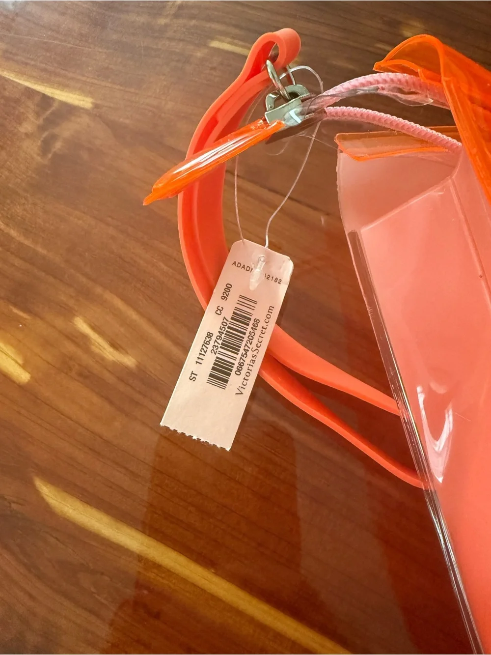 Victoria's Secret Coral Pink Clear 'VS Very Sexy' Cosmetic Bag